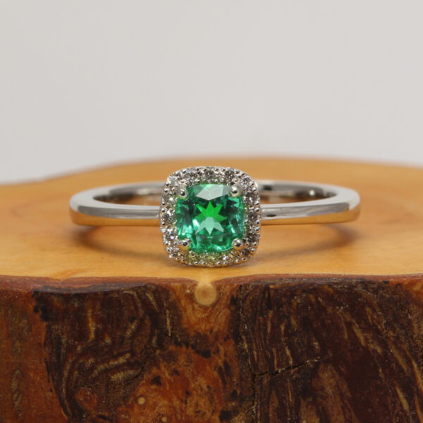 Custom Platinum Emerald Engagement Ring