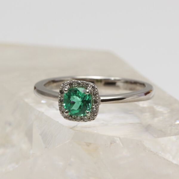 Recycled Platinum Emerald Engagement Ring