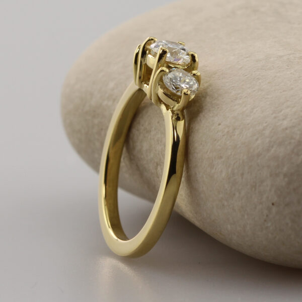 Recycled 18ct Gold Three Stone Ring
