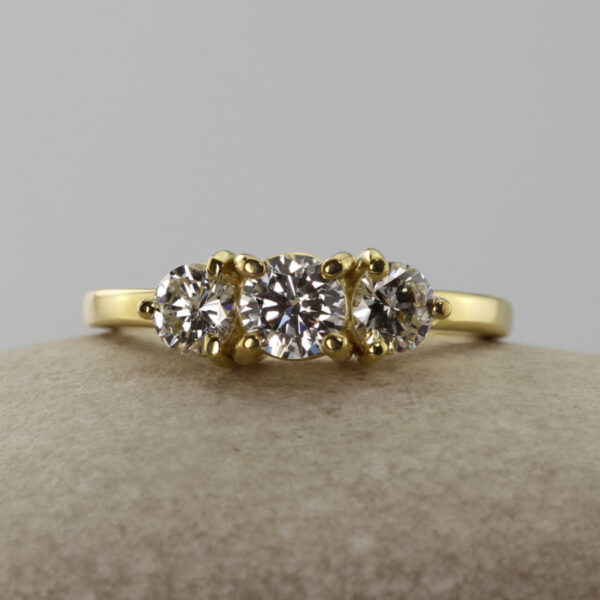Custom 18ct Gold Three Stone Ring