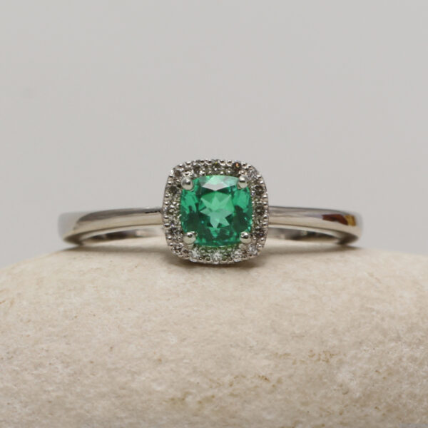 Handmade Platinum Emerald Engagement Ring