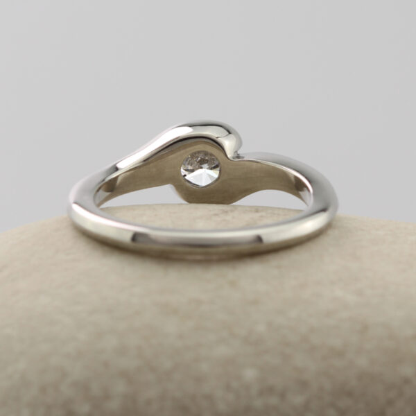 Bespoke Platinum Diamond Solitaire Crossover Engagement Ring
