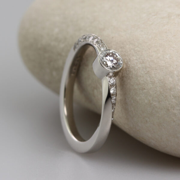 Bespoke platinum and diamond engagement ring