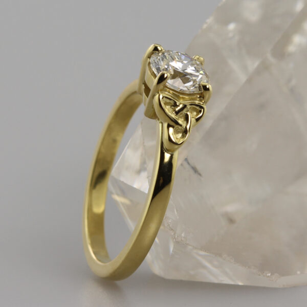 Handmade gold and Celtic knot engagement ring