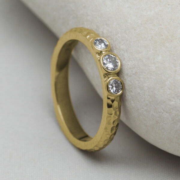 Sustainable 18ct Gold Three Stone Engagement Ring