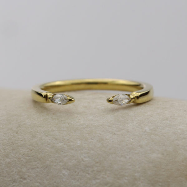 Handmade 18ct Gold Open Diamond Wedding Ring