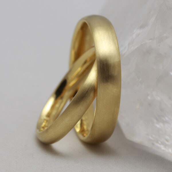 Ethical Gold Wedding Rings with a Matt Finish