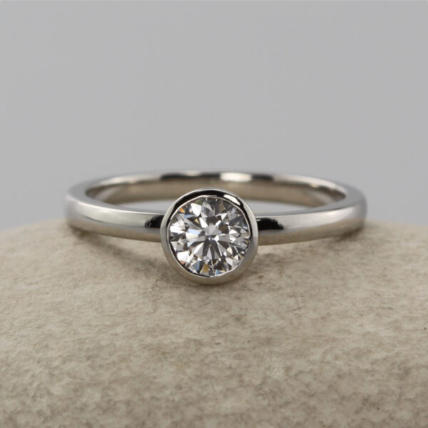 Recycled Platinum and Lab Grown Diamond Engagement Ring