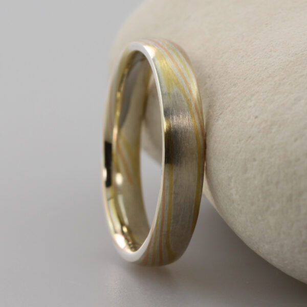 Handmade Mokume Gane Wedding Ring Ready to Wear
