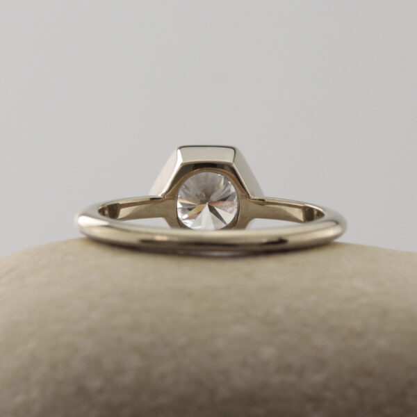 Eco 18ct White Gold Hexagon Diamond Ring