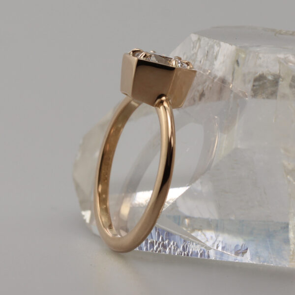 Hand Crafted 18ct Rose Gold Hexagon Diamond Ring
