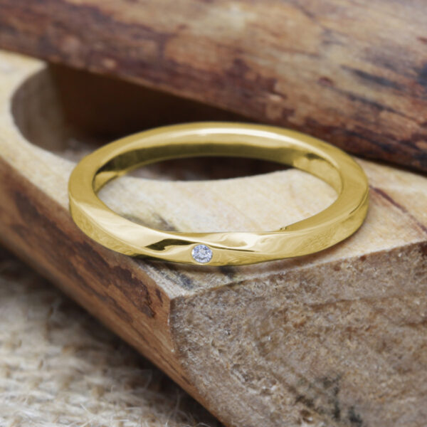 Bespoke 18ct Gold Twist Diamond Wedding Ring