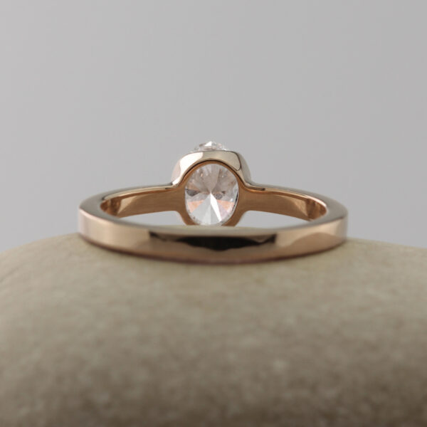 Bespoke 18ct Rose Gold Oval Solitaire Engagement Ring