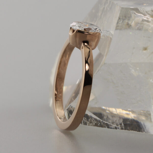Recycled 18ct Rose Gold Oval Solitaire Engagement Ring