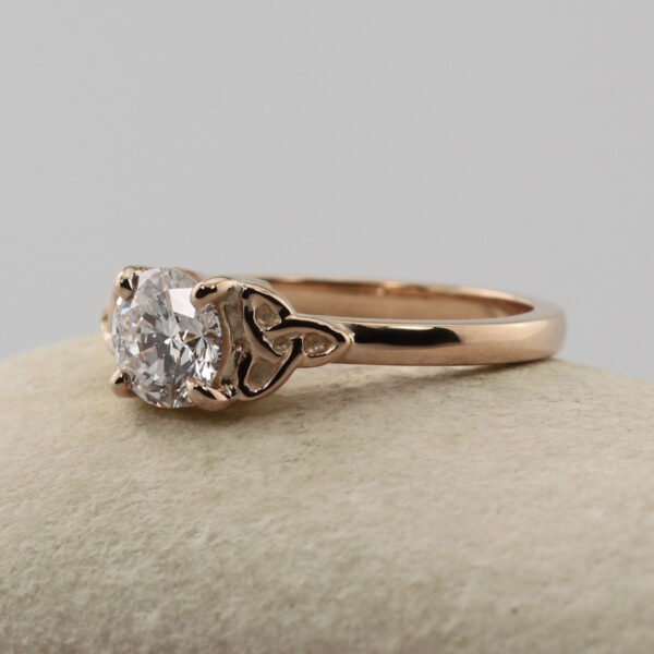 Handmade rose gold and Celtic knot engagement ring