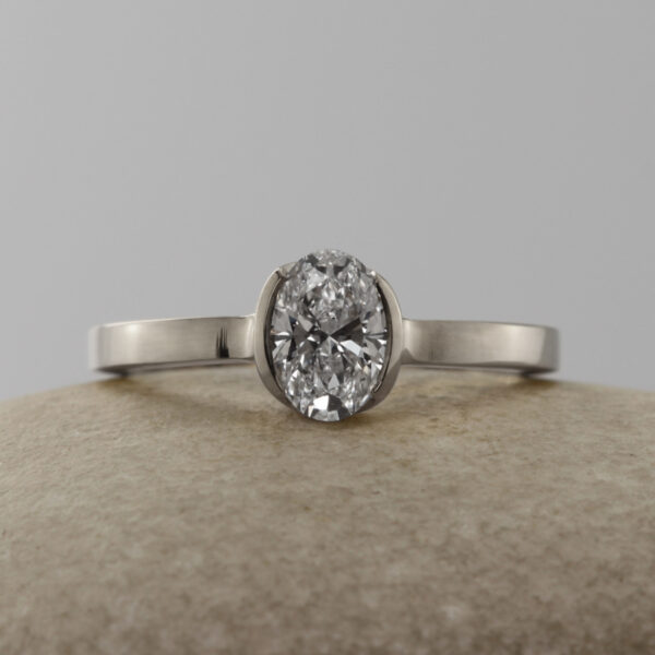 Bespoke Platinum Oval Solitaire Engagement Ring