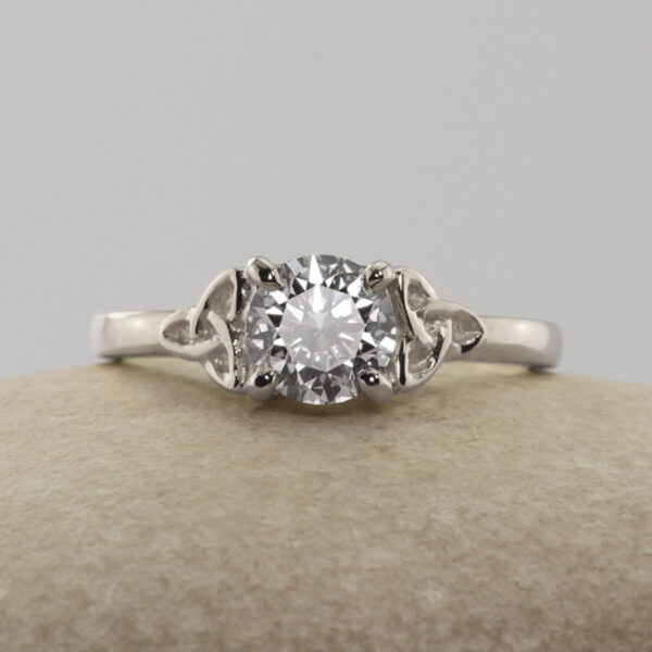 Unique platinum and Celtic knot engagement ring