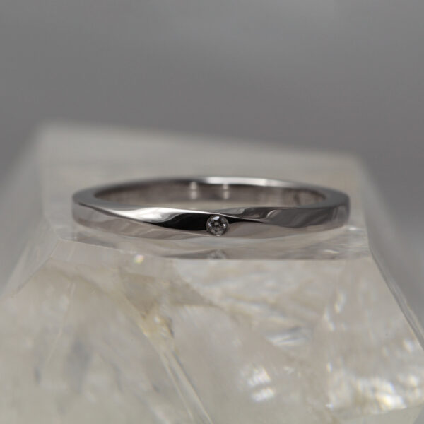Bespoke Platinum Twist Diamond Wedding Ring