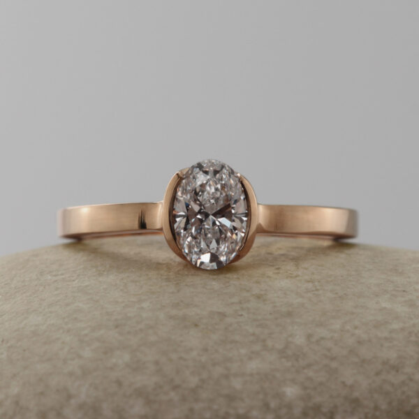 Sustainable 18ct Rose Gold Oval Solitaire Engagement Ring