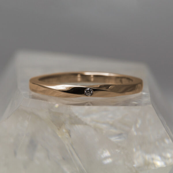 Bespoke 18ct Rose Gold Twist Diamond Wedding Ring