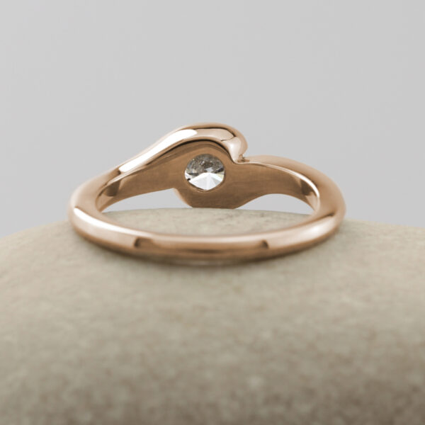Bespoke 18ct Rose Gold Diamond Solitaire Crossover Engagement Ring