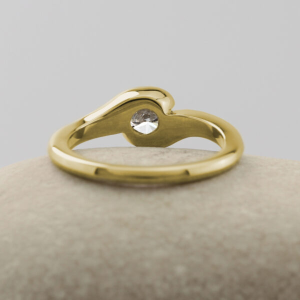 Bespoke 18ct Gold Diamond Solitaire Crossover Engagement Ring