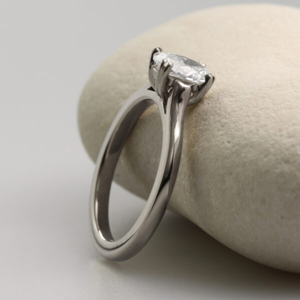 Bespoke 950 Platinum Oval Solitaire Engagement Ring