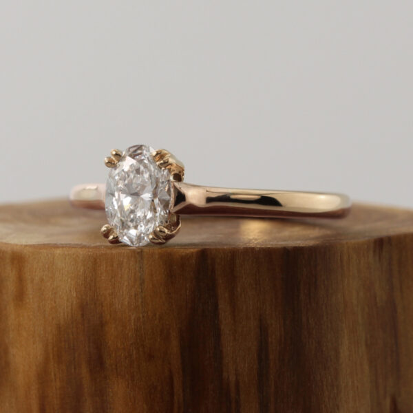 Handmade 18ct Rose Gold Oval Solitaire Engagement Ring