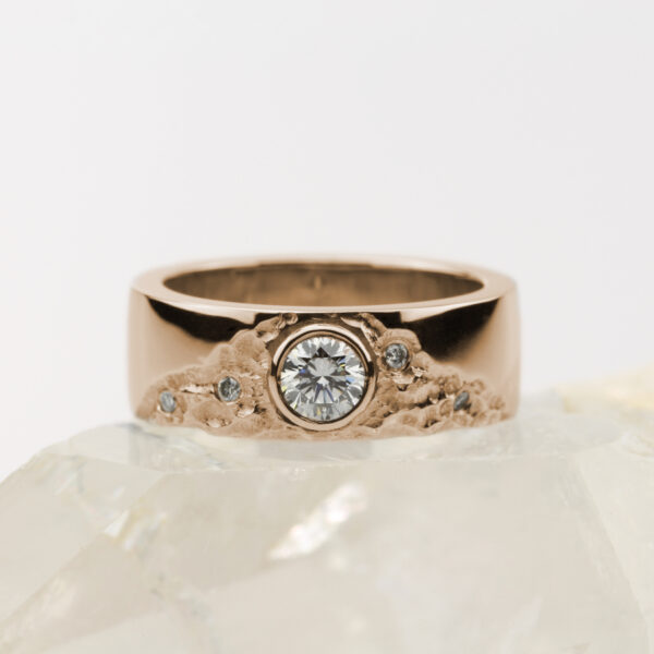 Ethical 18ct Rose Gold Sun and Mountain Ring