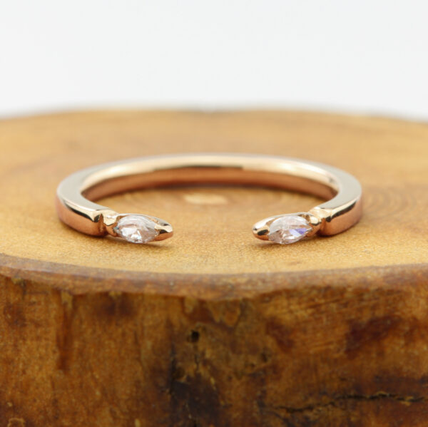 Eco 18ct Rose Gold Open Diamond Wedding Ring