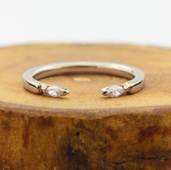 Custom 18ct White Gold Open Diamond Wedding Ring