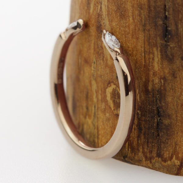 Custom 18ct Rose Gold Open Diamond Wedding Ring