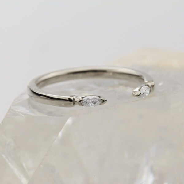 Custom Platinum Open Diamond Wedding Ring
