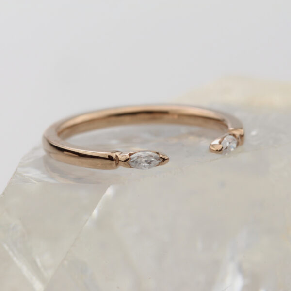 Bespoke 18ct Rose Gold Open Diamond Wedding Ring