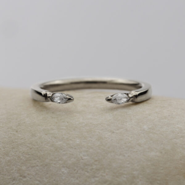 Recycled Platinum Open Diamond Wedding Ring