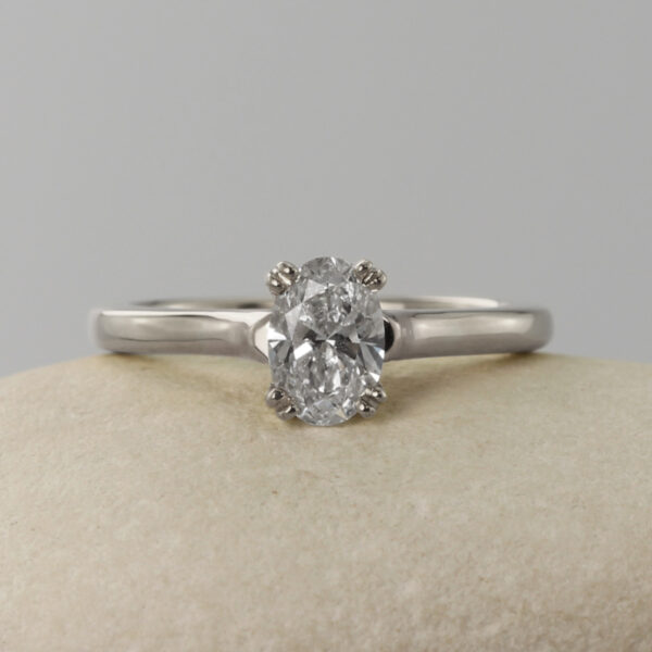 Eco 950 Platinum Oval Solitaire Engagement Ring
