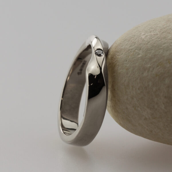 Custom 950 Platinum Twisted Diamond Wedding Ring