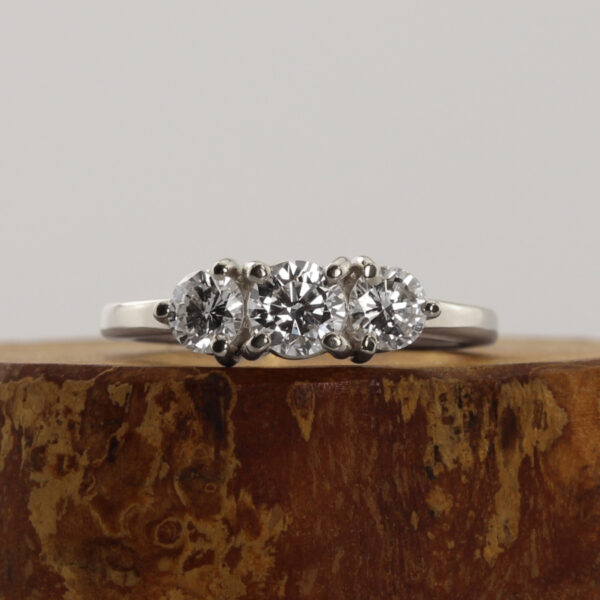 Eco 950 Platinum Three Stone Diamond Ring