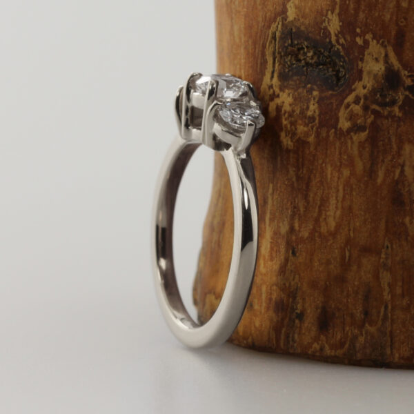 Bespoke 950 Platinum Three Stone Diamond Ring