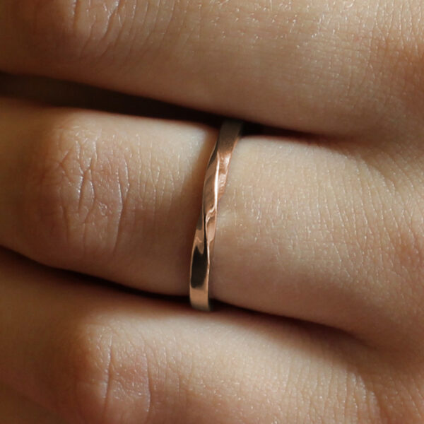 Ethical 18ct Rose Gold Wedding Band with Twist