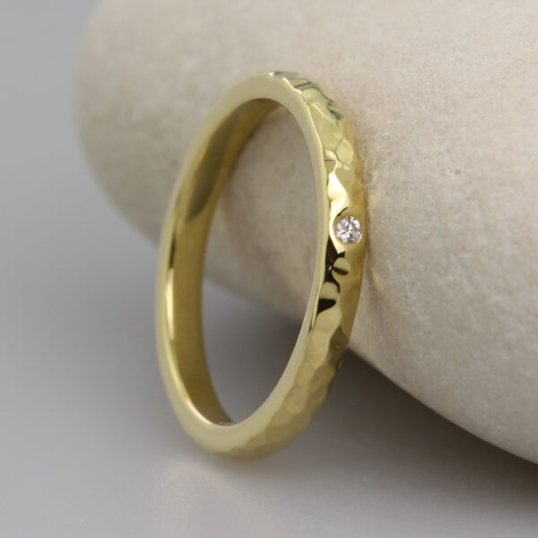 Handmade 18ct Gold and Diamond Wedding Ring