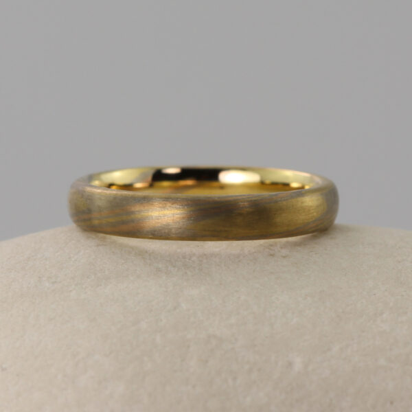 Ethical Mixed Metal Mokume Gane Wedding Ring