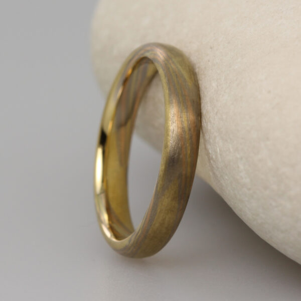 Unique Mixed Metal Mokume Gane Wedding Ring