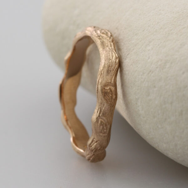 Handmade 18ct Rose Gold Twig Wedding Ring