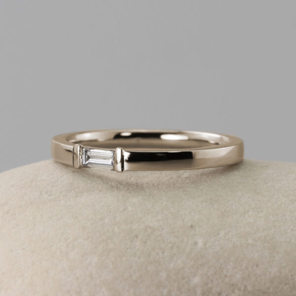 Custom 18ct White Gold Baguette Diamond Engagement Ring