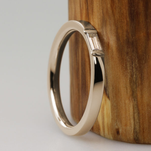 Handmade 18ct White Gold Baguette Diamond Engagement Ring