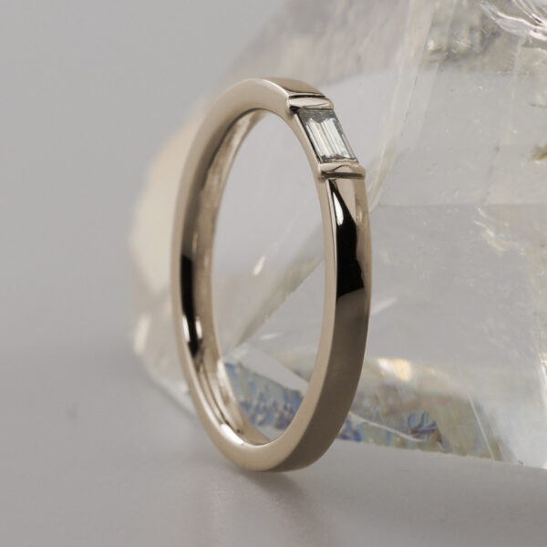 Bespoke 18ct White Gold Baguette Diamond Engagement Ring