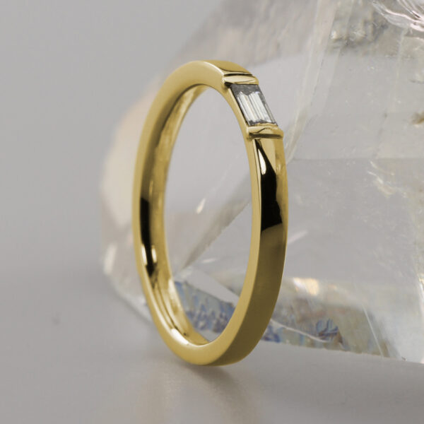 Bespoke 18ct Gold Baguette Diamond Engagement Ring