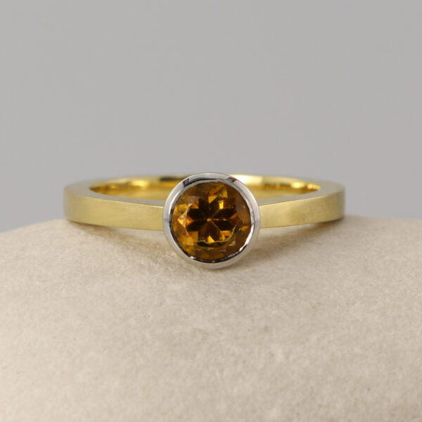 Handmade 18ct Gold and Platinum Citrine Engagement Ring