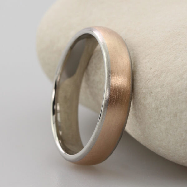 Handmade Ready To Wear Platinum and Rose Gold Wedding Ring